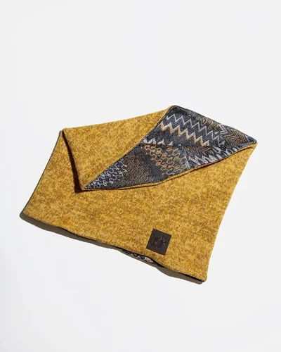 اسکارف نازک دو لایه خردلی Zig-Zag